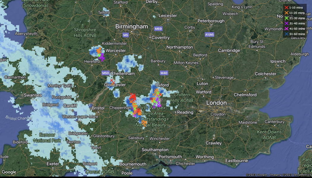 Thunderstorm warning Saturday 10th June.
