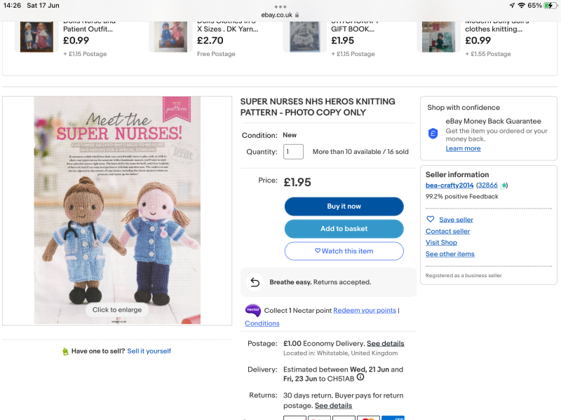 Knitted nurse pattern