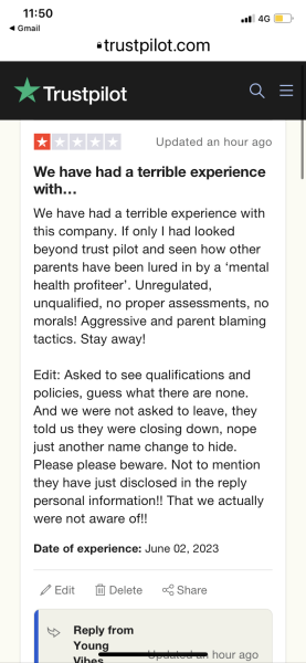 to warn you about this company offering solutions to child's anxiety and school refusal?