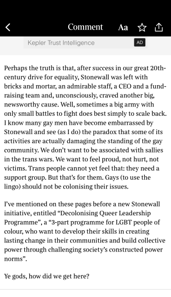 War over trans lobby is manna for the right - Matthew Parris