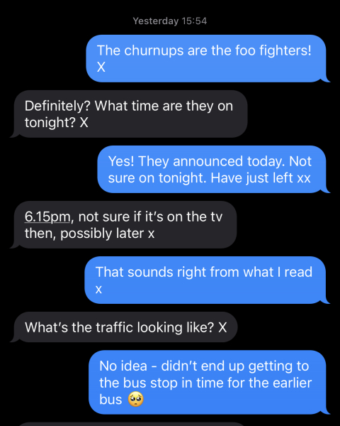 The last text conversation you had with your other half….and the date and how long you have been together….