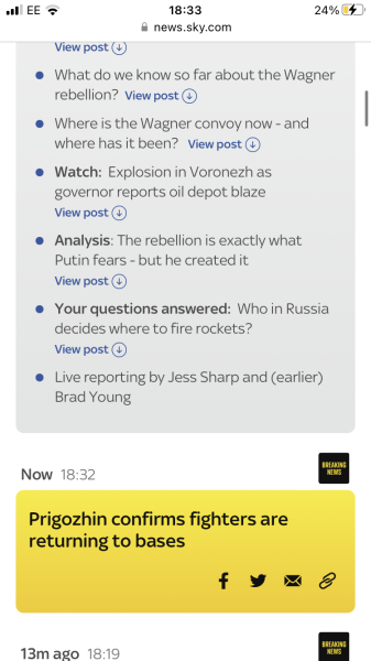 What's going on in Moscow?? Wagner convoys go towards Moscow.