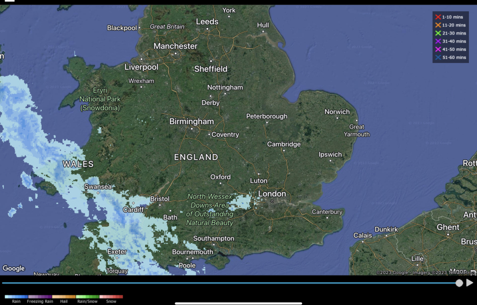 Thunderstorm warning Saturday 10th June.
