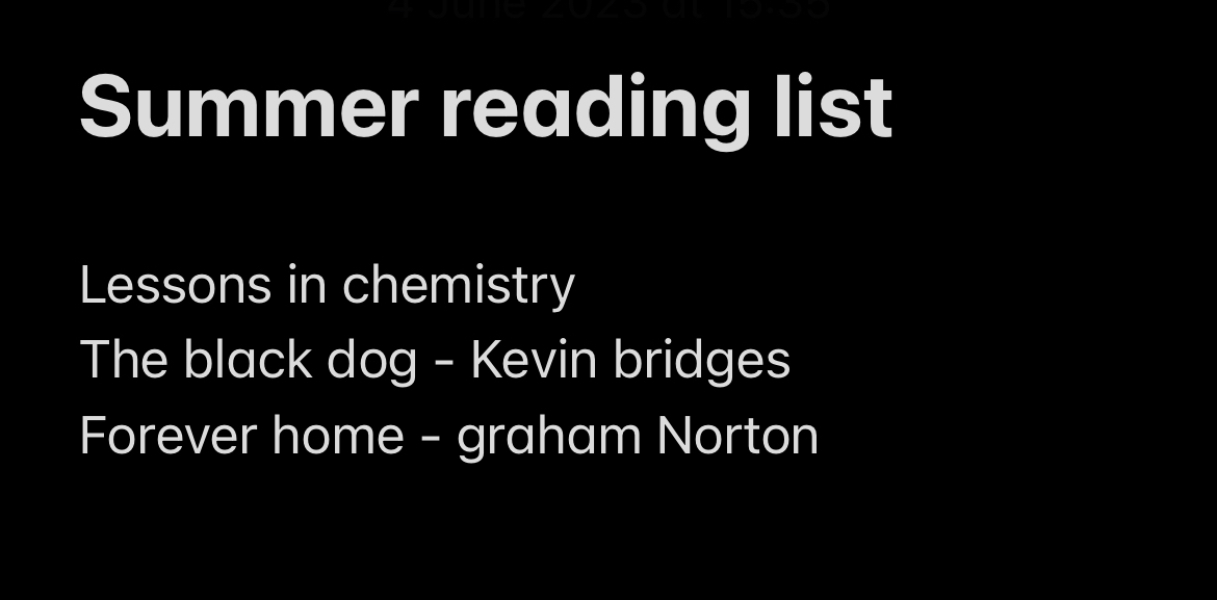 Has anyone got a Holiday Reading List yet?