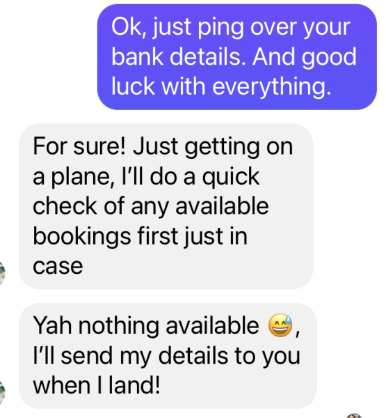 To think she could have said 'just keep the money'?