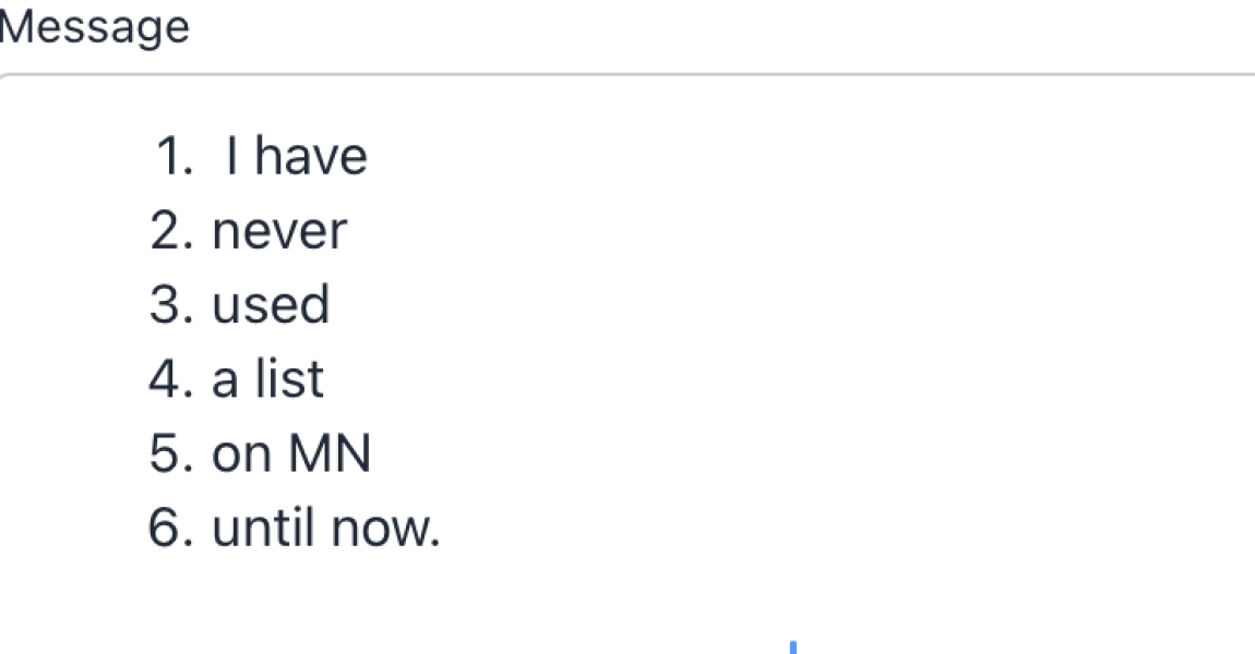 I’m just testing something, ignore this post it’s about MN formatting