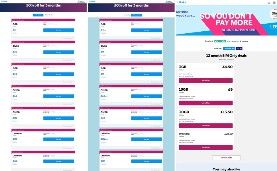 Lebara mobile sim only deals 3 months half price eu roaming included 5g no credit check  