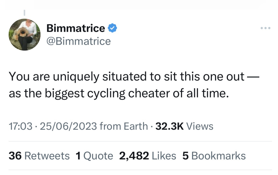 Lance Armstrong on twitter