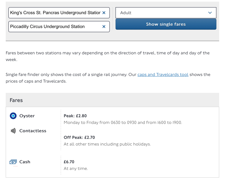 London Underground  x Kings cross to Piccadilly fastest and cheapest 