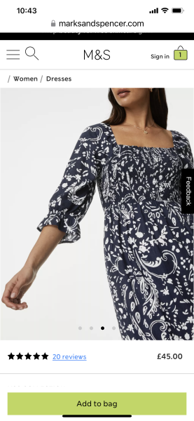 Cotton, patterned midi dress 16/18