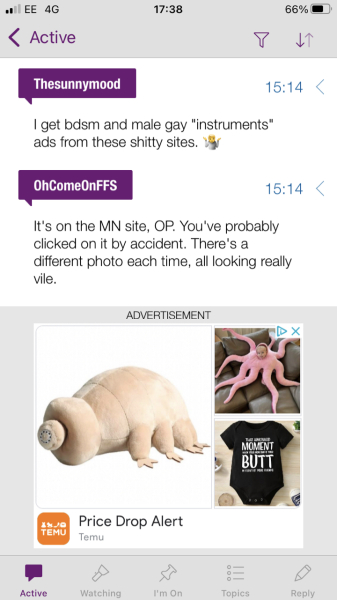 To ask wtf has my DH been searching for to return this advert?