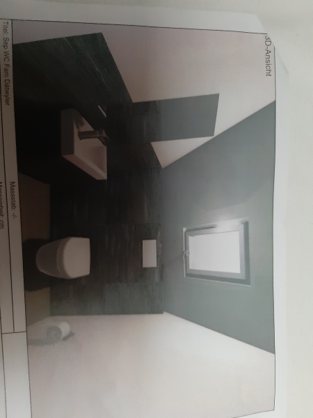 Tiling on walls in guest toilet