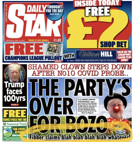 Boris stands down as MP with immediate effect