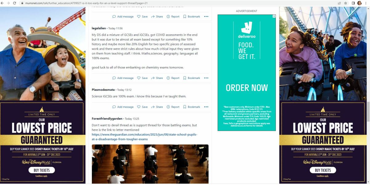 Adverts three quarters of page