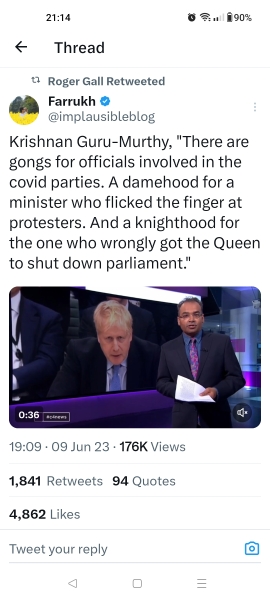 Thread 25, Sunak - Peerages, Privileges & the Covid Inquiry