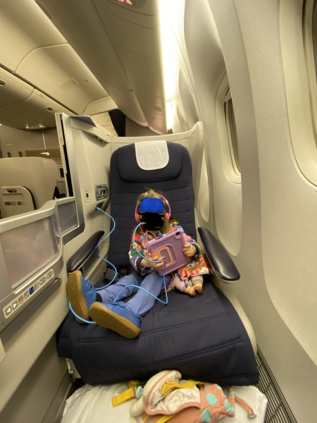 Business class with toddler