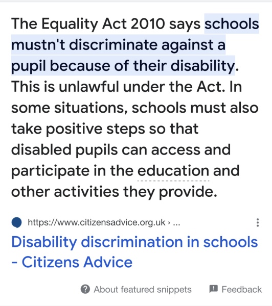 School excluding my son