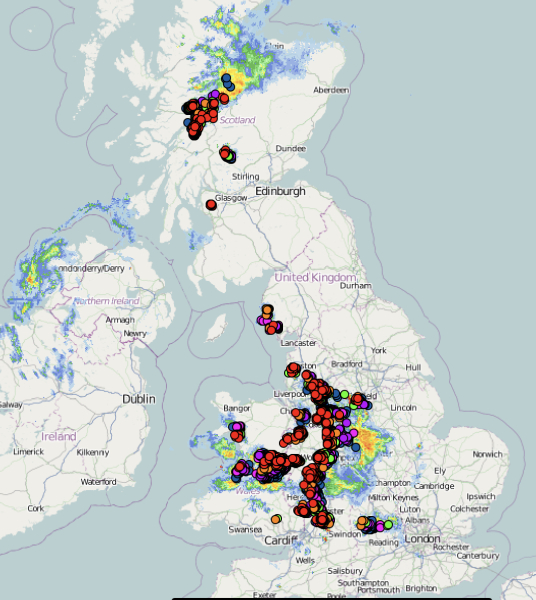 Amber warning for thunderstorms issued.