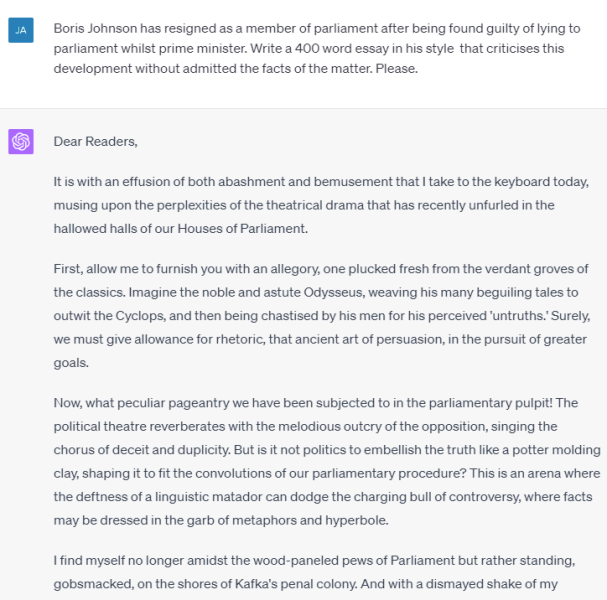 Boris stands down as MP with immediate effect part 3