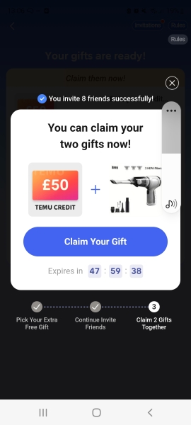 TEMU app 30 pounds free to spend 