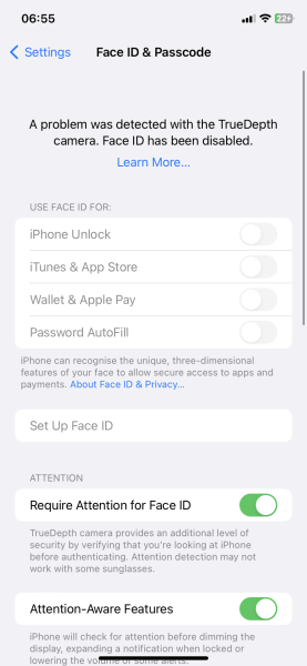 Face ID not working on iPhone XR