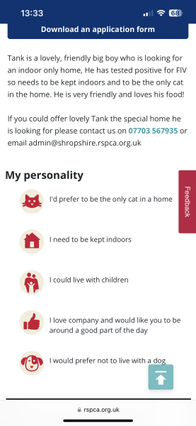 I want to adopt a cat from RSPCA but every cat I clicked on says no kids in household 