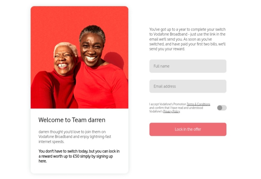 Vodafone Broadband Get up to £50 amazon giftcard free