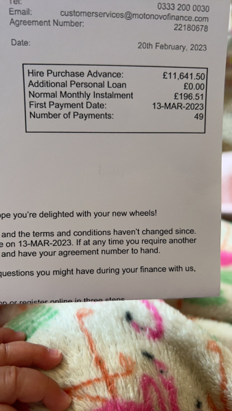 Car finance agreement gone wrong