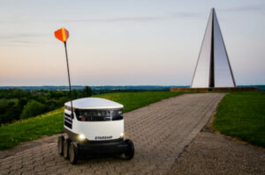 What do people do regarding these robots on the roads/paths?