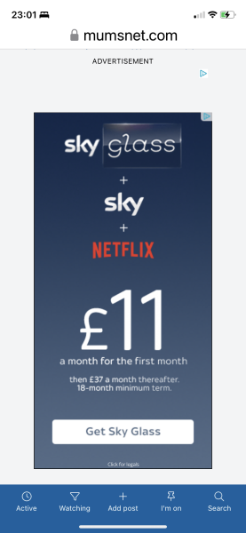 Adverts three quarters of page