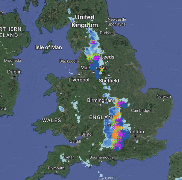 Thunderstorm warning Saturday 10th June.