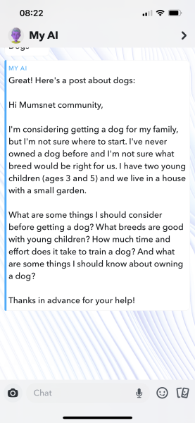to think ChatGPT is practising on Mumsnet?
