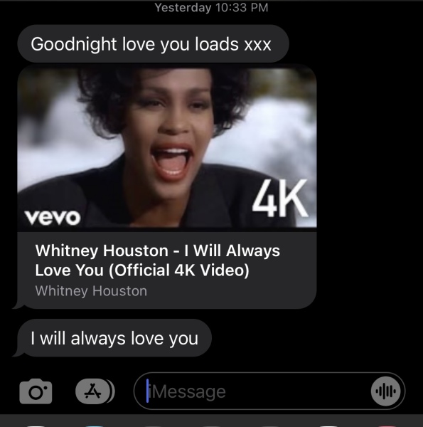 The last text conversation you had with your other half….and the date and how long you have been together….