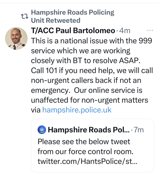 Emergency number 999