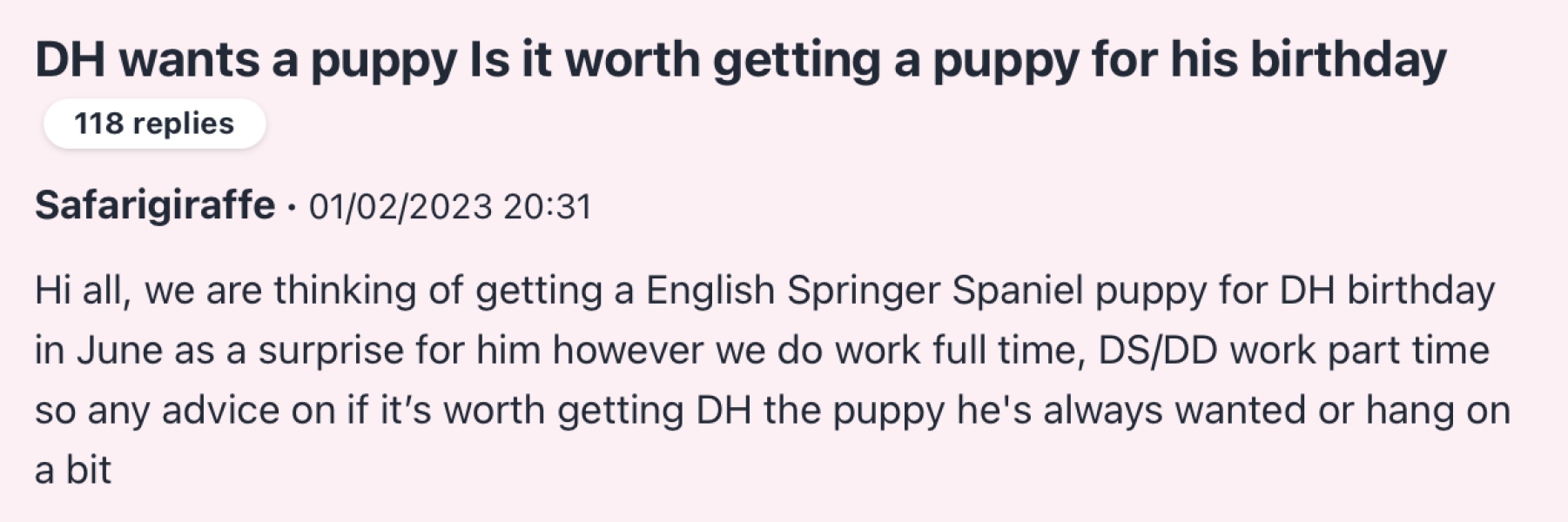 How to surprise husband with his dream puppy for his birthday