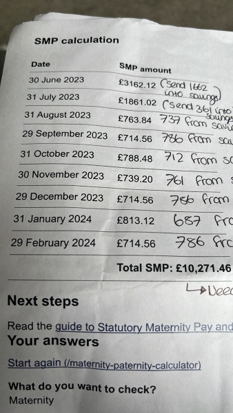 SMP payments after tax and national insurance 
