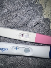 Clear blue positive has later faded