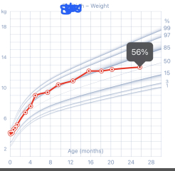 Gestational diabetes, big baby turned small toddler