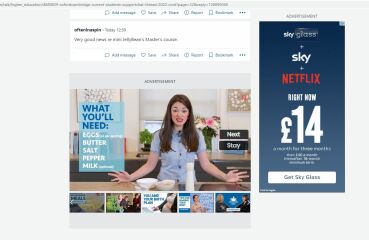 Adverts three quarters of page