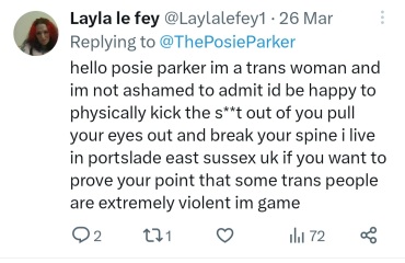 Another TRA making violent threats