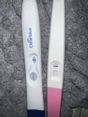 Clear blue positive has later faded