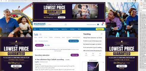 Adverts three quarters of page