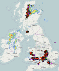 Amber warning for thunderstorms issued.