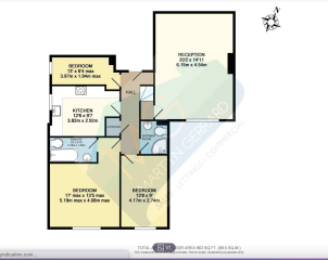 Generous 2 bed flat (with hallway) or 3 bed flat (with box room)