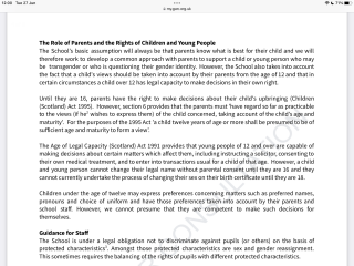 Scottish Independent School to Support Social Transition for 12 Year Olds without Need for Parental Awareness