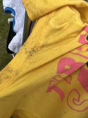 Stains on brand new t-shirt after washing 