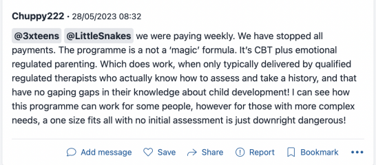 to warn you about this company offering solutions to child's anxiety and school refusal?