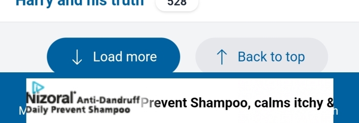 Ad covering shortcut buttons on mobile site