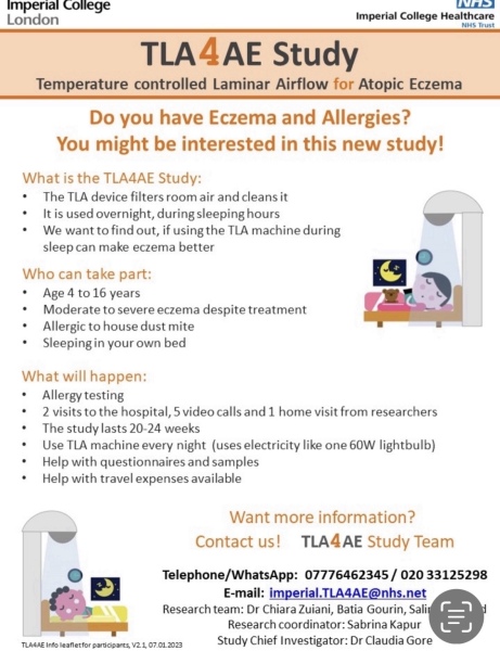 Study seeking children ages 4-16 years suffering from Eczema and house dust mite allergy