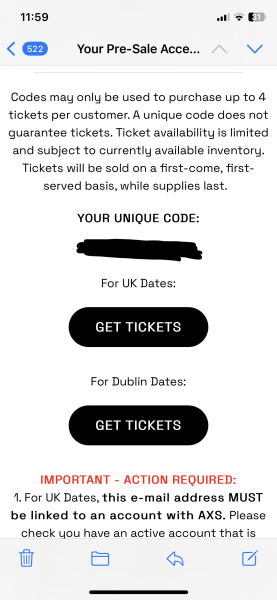 Taylor Swift AXS tickets today